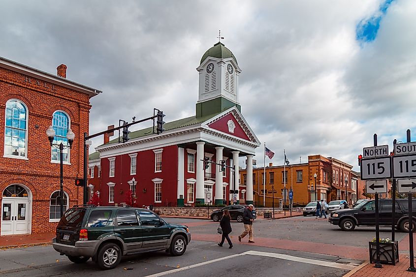 Historic buildings in downtown Charles Town, West Virginia.