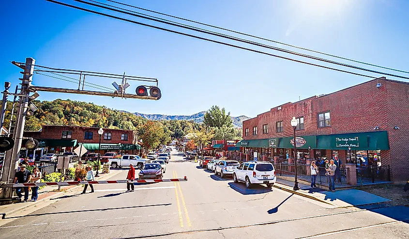 Scenic view of Bryson City, North Carolina.