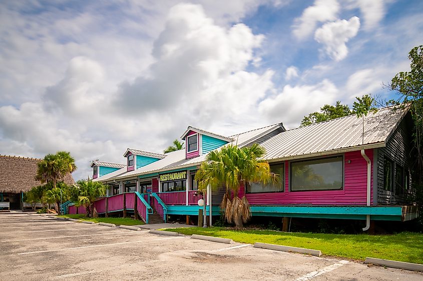 Diving Pelican restaurant in Everglades City, Florida.