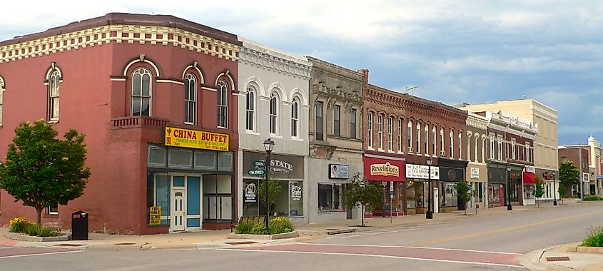 Downtown Nebraska City, Nebraska.