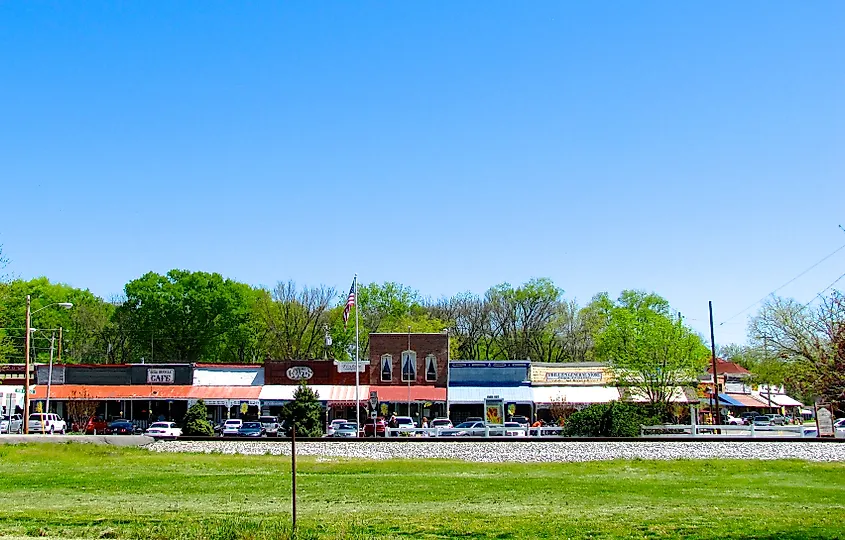 View of downtown Bell Buckle in Tennessee.