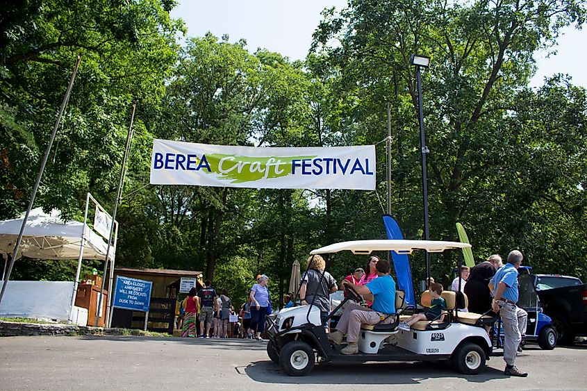 Berea Crafts festival banner in Berea, Kentucky.