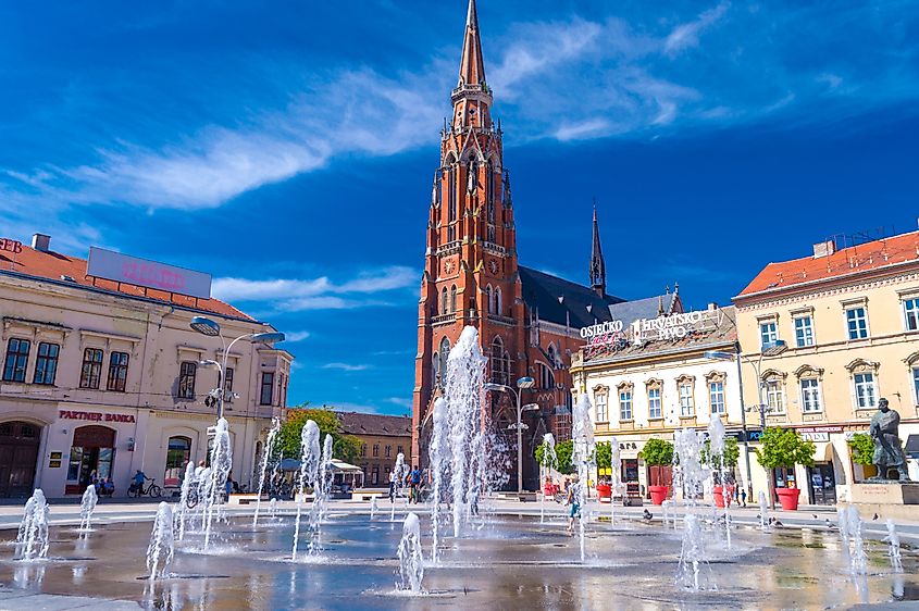 A vibrant scene at Ante Starcevic Square (Editorial credit: ZdravkoT / Shutterstock.com)