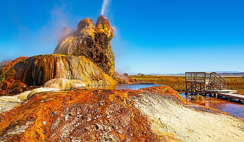  Black Rock Desert, Fly Geyser a rainbow of colors