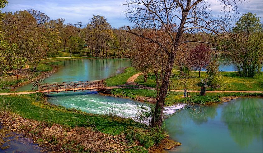 A View Mammoth Spring from Overlook Mammoth Spring State Park Mammoth Spring Arkansas