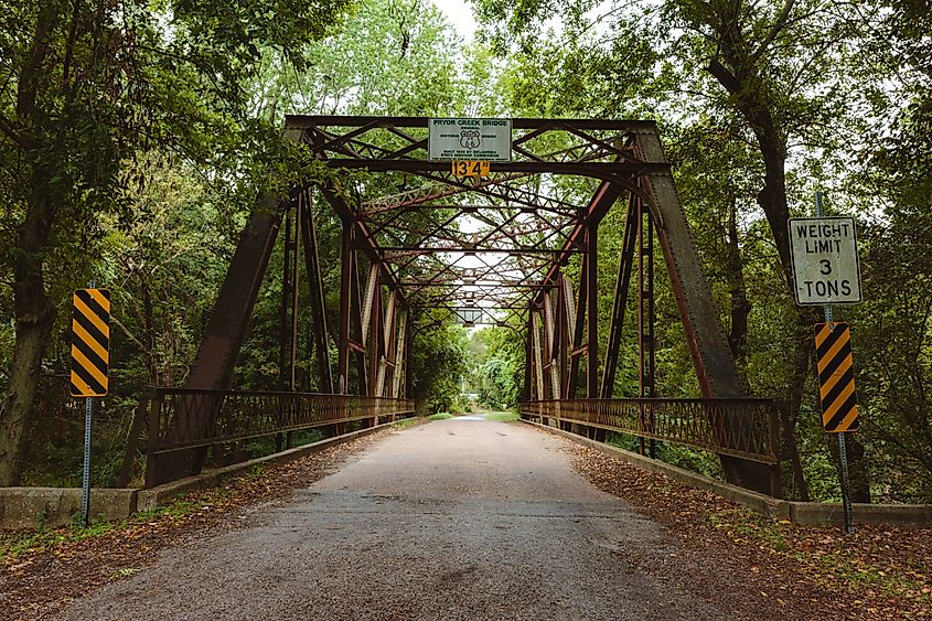 The Pryor Creek Bridge in Chelsea, Oklahoma. 