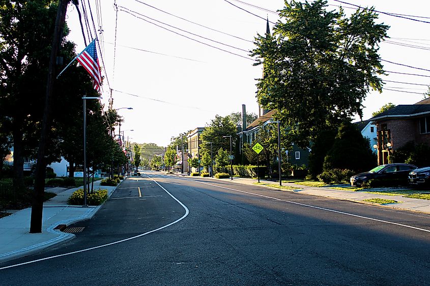 The peaceful town of Millburn, New Jersey.