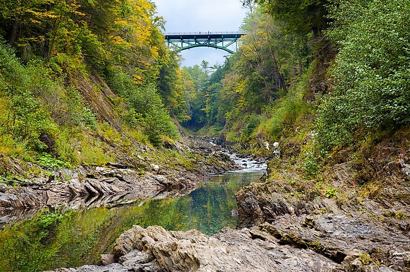 Bridge over the Ottauquechee River in the Quechee Gorge, Vermont.