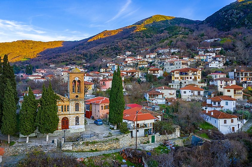 The old historical village of Ampelakia, Larissa, Greece