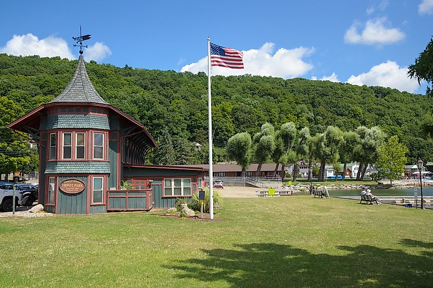 Depot Park, in the town of Urbana on the shore of Keuka lake in the Finger Lakes region of western New York state.