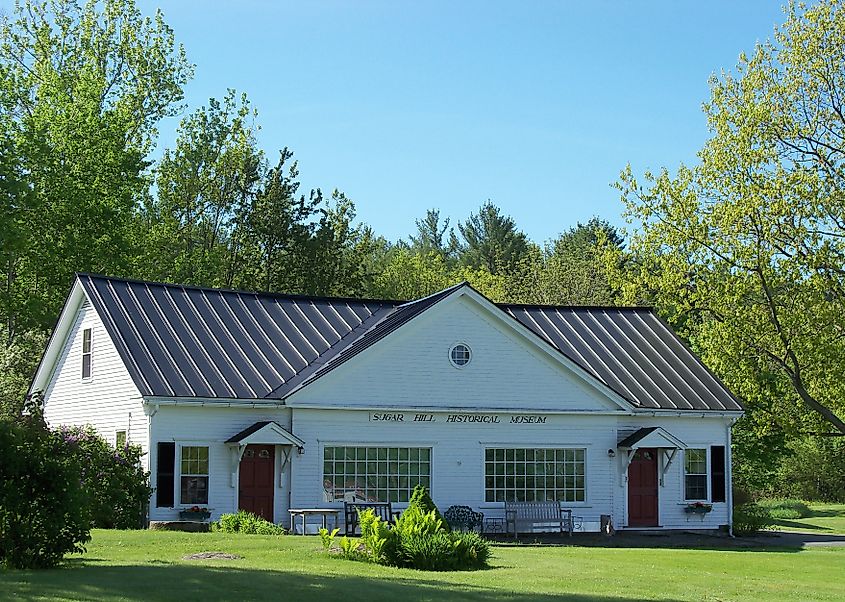 The exterior of the Sugar Hill Historical Museum in Sugar Hill, New Hampshire, USA