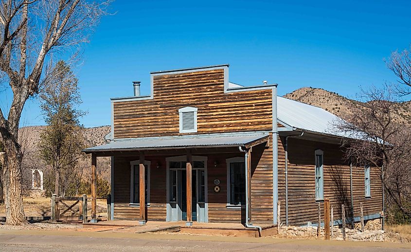 A building in the Lincoln Historic Site in New Mexico.