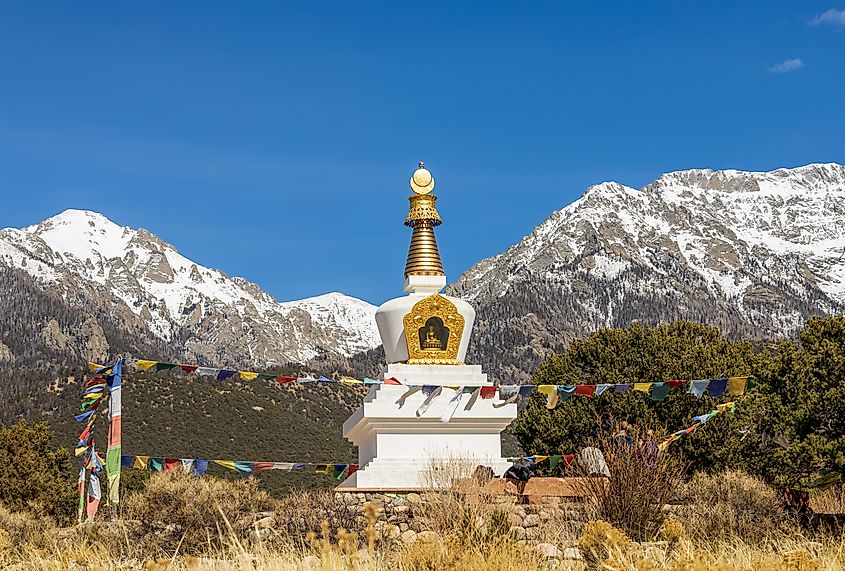 Yeshe Rangsal Stupa in Crestone, Colorado.