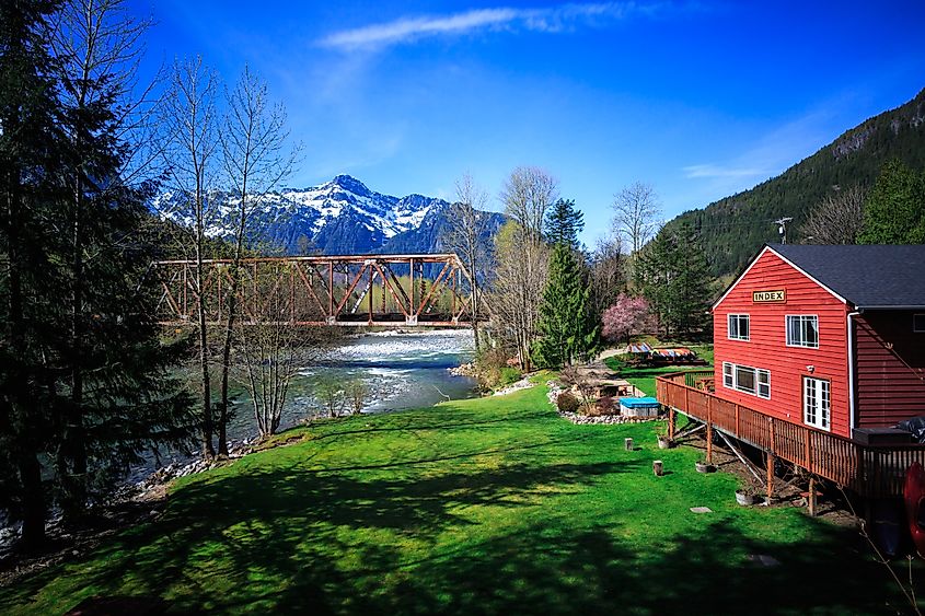 North Fork of the Skykomish River flowing through Index, Washington