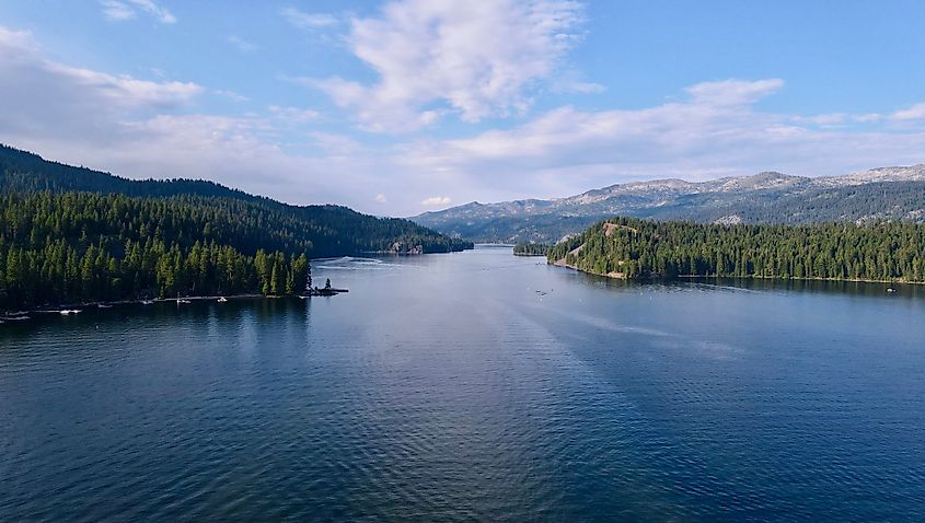 Payette Lake in McCall, Idaho, with Ponderosa State Park visible along the shoreline