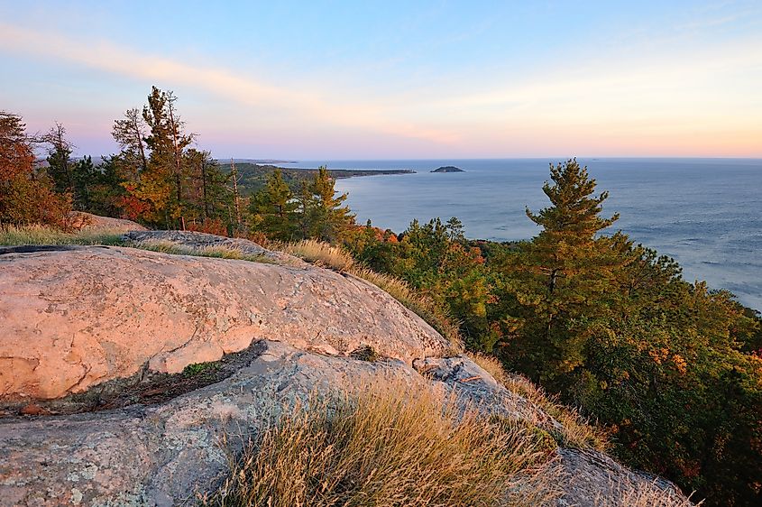 Stunning view from the Sugarloaf Mountain in Marquette, Michigan