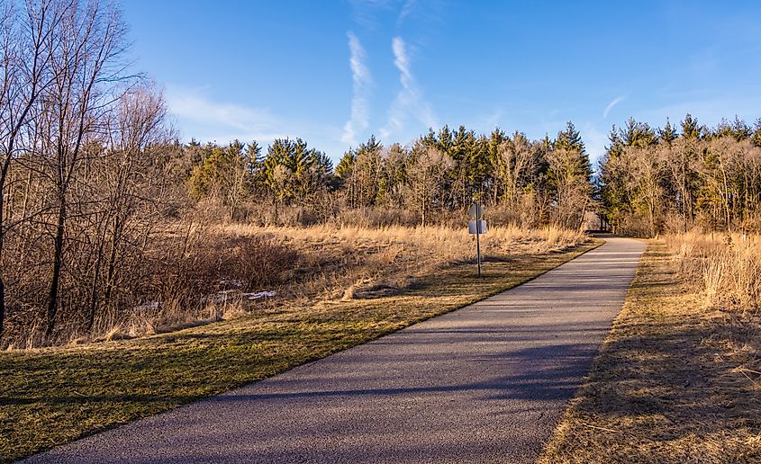 Nature walkway in Cedar Falls, Iowa.