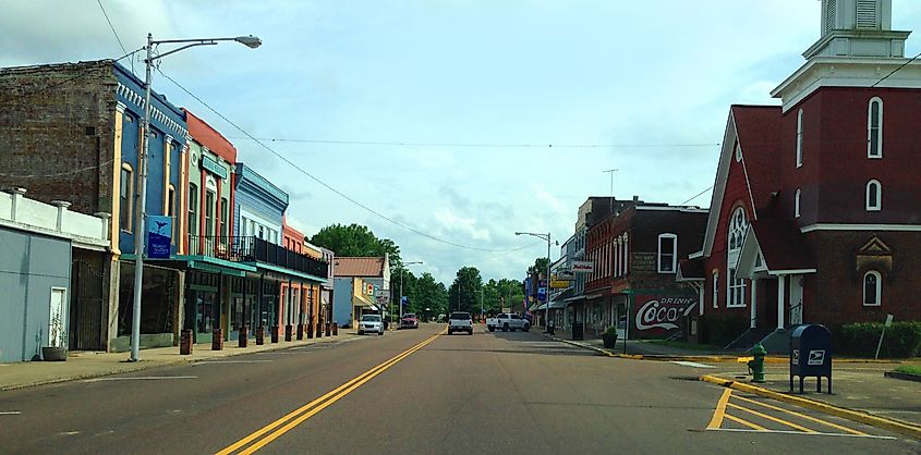 Main Street in Water Valley, Mississippi.