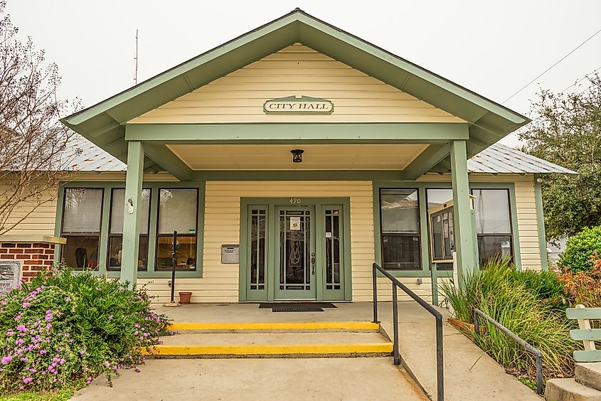 Historic small town city hall in Cedar Key, Florida.