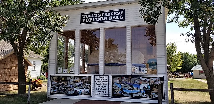 The world's largest popcorn ball in Sac City, Iowa.
