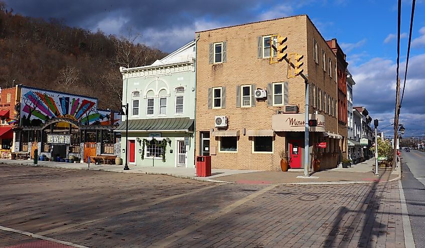 Town square in Berkeley Springs, West Virginia.