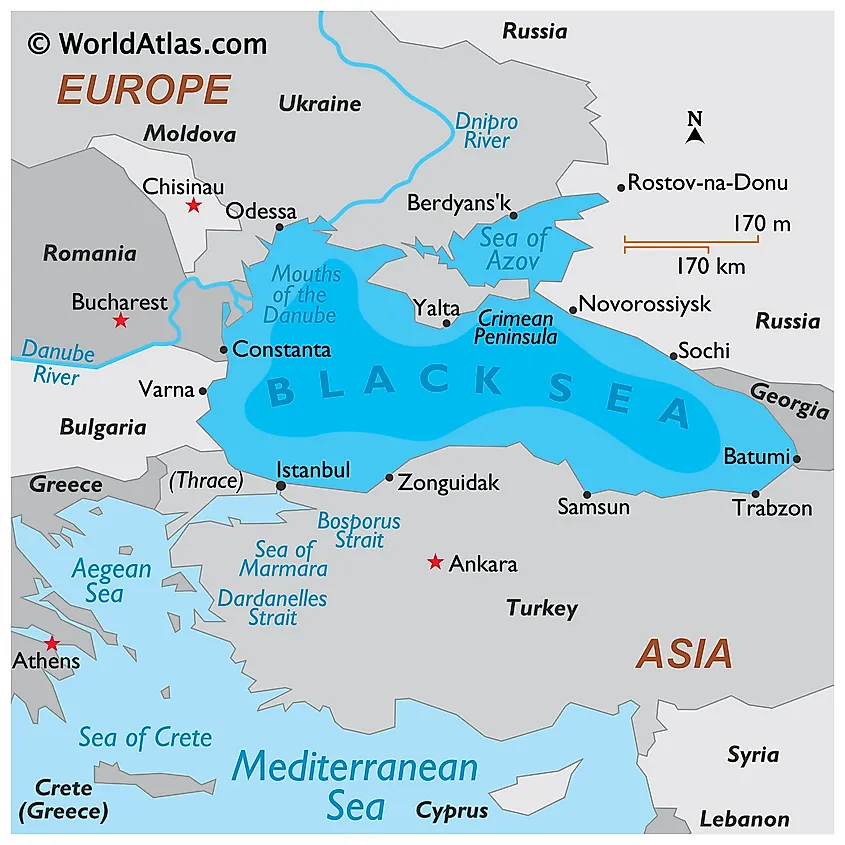 The Black Sea Map Black Sea - Worldatlas