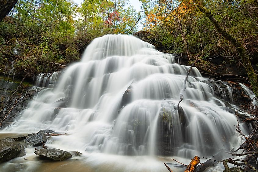 Yellow Branch Falls, Walhalla, South Carolina, USA in the autumn season.