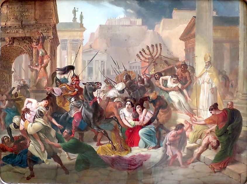 Painting depicting The Sack of Rome.