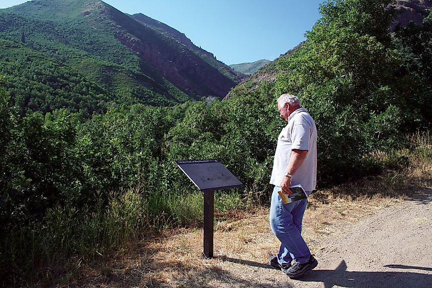 Man at a Trailhead on the Historic Mormon Pioneer National Historic Trail