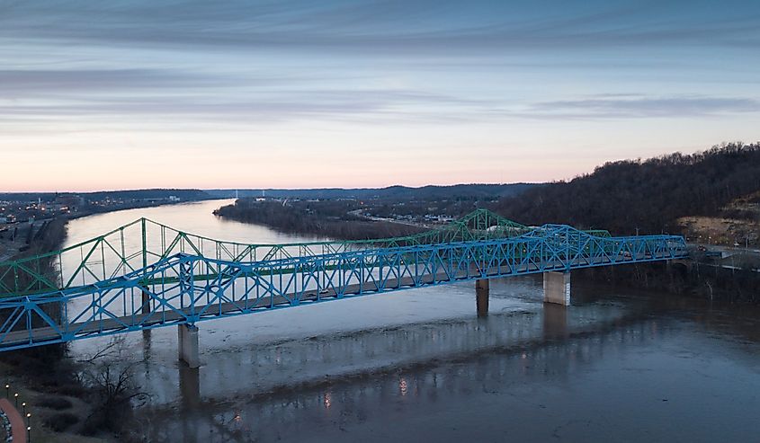 Two bridges in Ashland, Kentucky.
