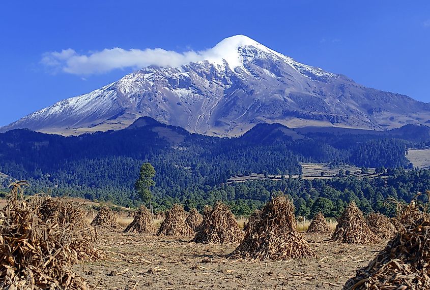A view of the Pico de Orizaba volcano
