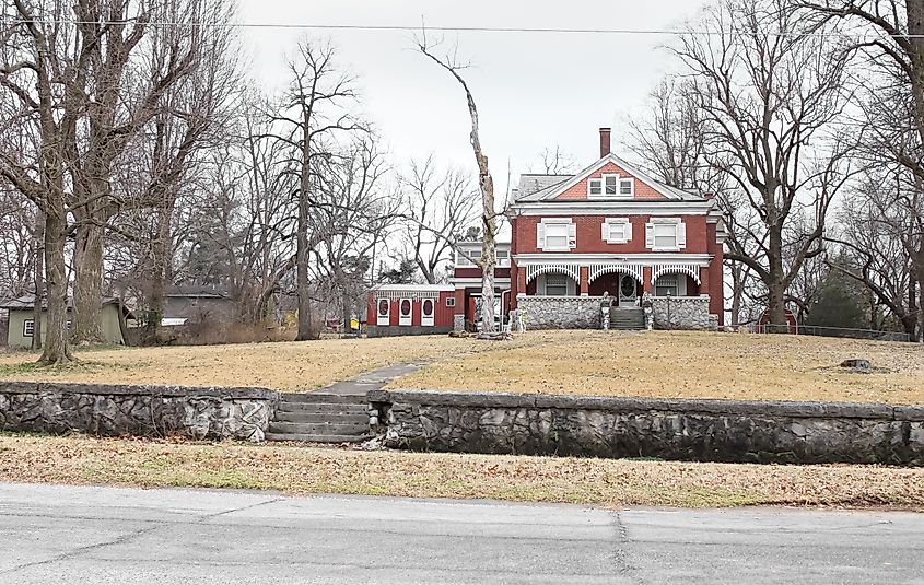 A historic brick house in Neosho, Missouri.