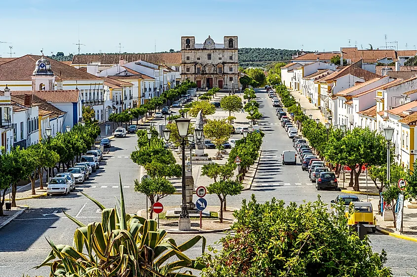 City center in Vila Viçosa, Portugal.
