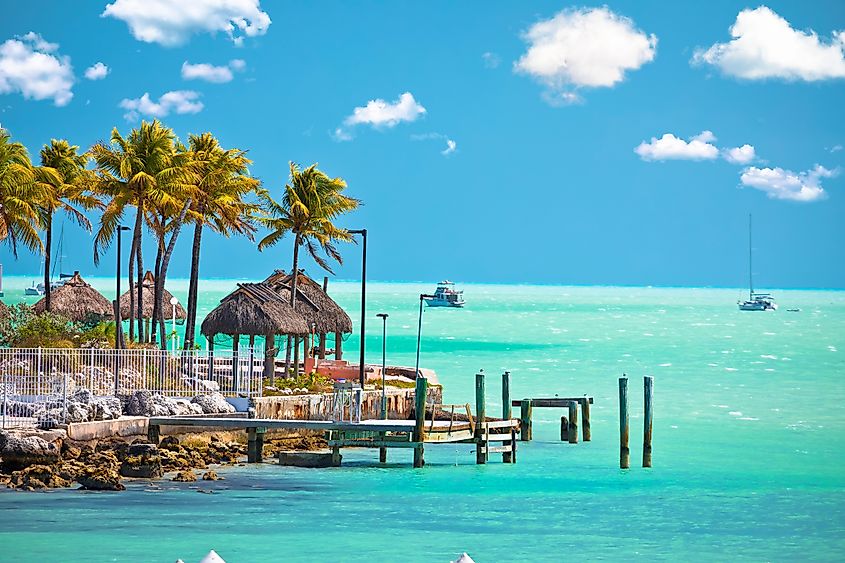 Turquoise waterfront of Florida Keys in Marathon, Florida, United States of America.