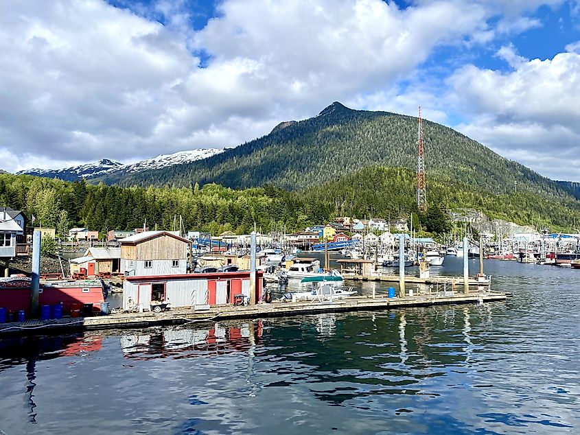 Boats in the harbor of Ketchikan, Alaska.