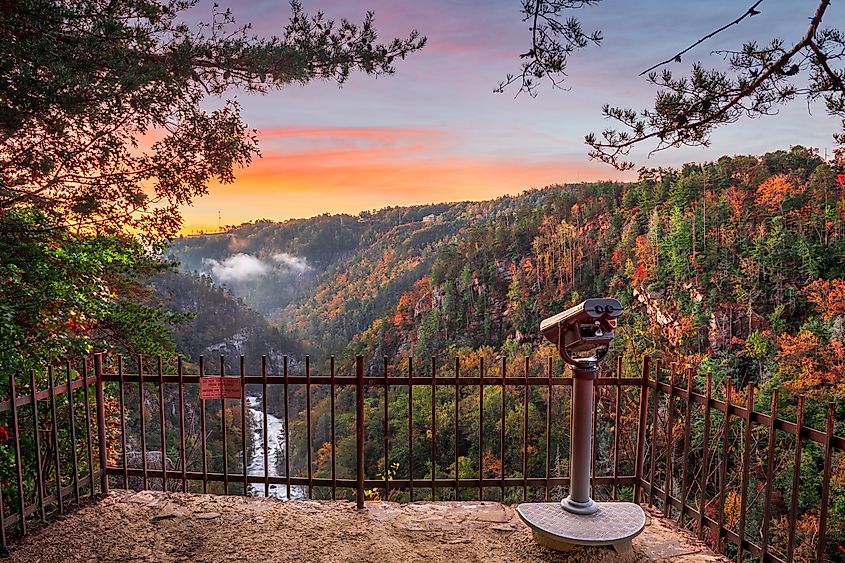 Fall colors in Tallulah Falls, Georgia.