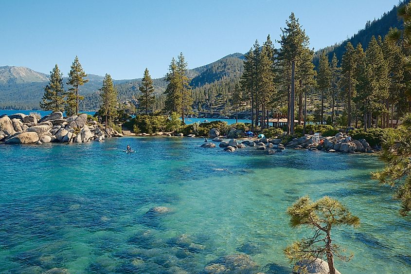 The coast of Lake Tahoe in Nevada.