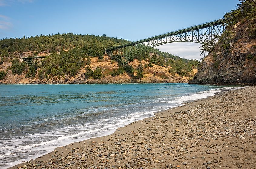 The Deception Pass Bridge at the Deception Pass State Park.