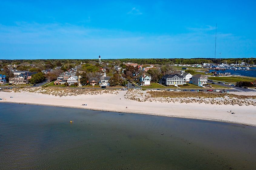 View of the beach of Cape Charles in Virginia.