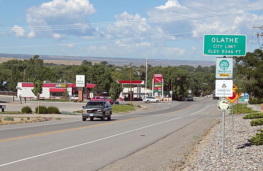 A street scene from Olathe, Colorado
