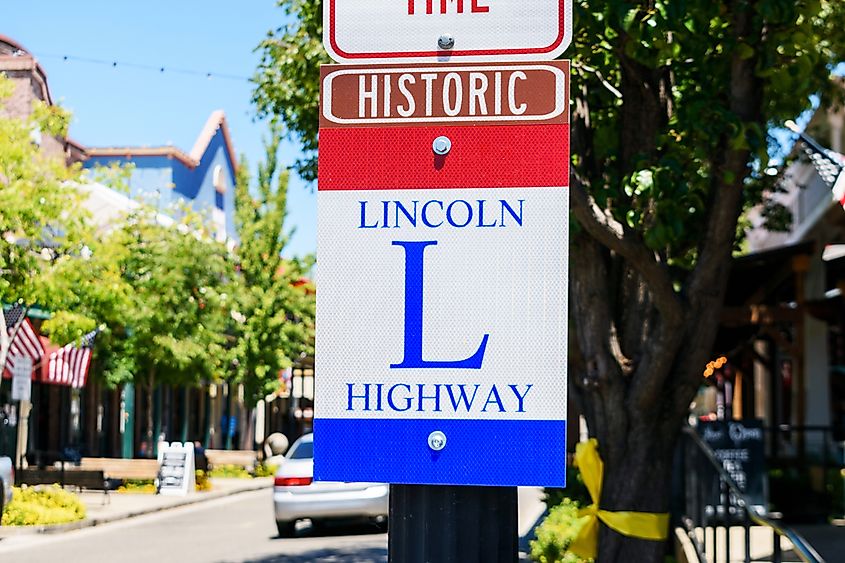 Lincoln Highway sign.