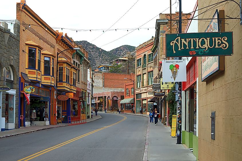 Historic street of Bisbee, Arizona