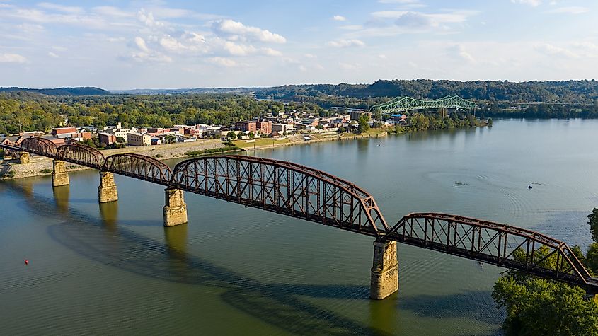 Ohio River at Point Pleasant, West Virginia.