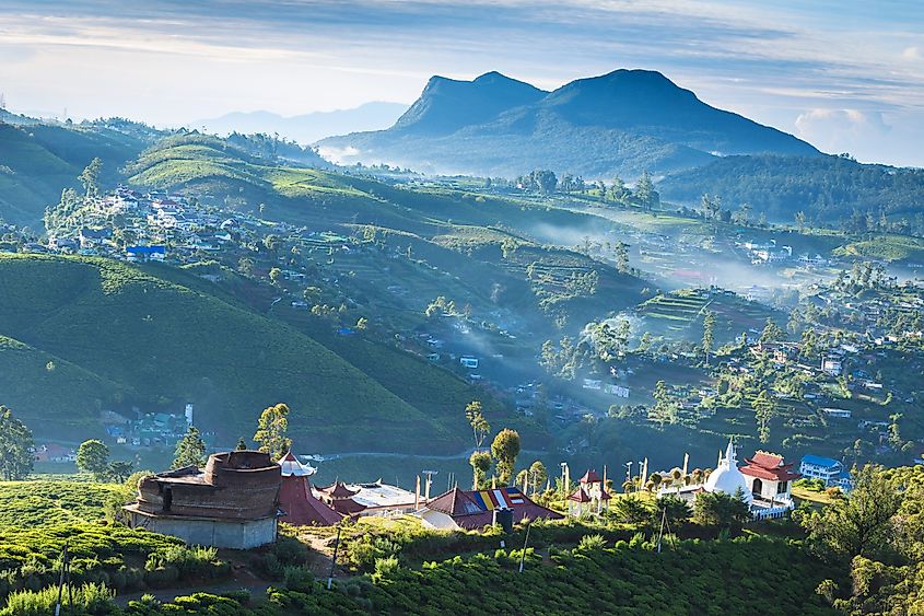 View of Sri Swarnagiri Temple, Nuwara Eliya, Sri Lanka. Image credit Robert Harding Video via Shutterstock.