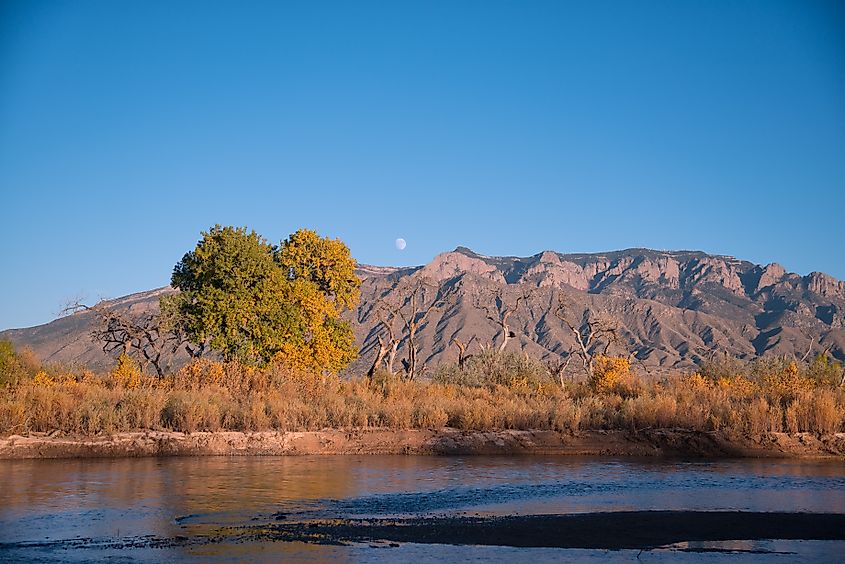 The Rio Grande passes near Corrales, New Mexico.