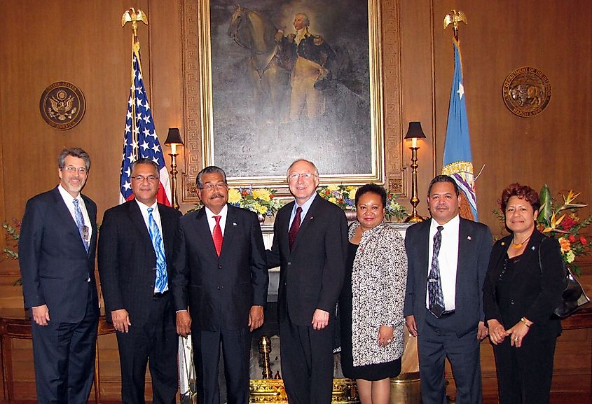 Palauan and American officials meet at the Department of the Interior in Washington, D.C. Image Credit R. Beffrey, Office of Insular Affairs via Wikimedia.