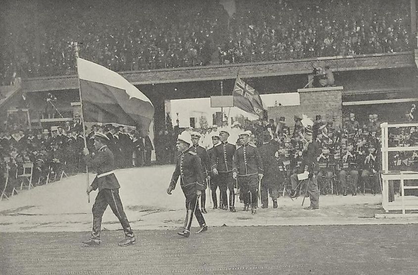 Bulgaria arriving at the 1928 Summer Olympics.