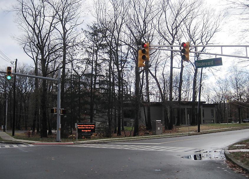 The borough hall in Mountain Lake, New Jersey.