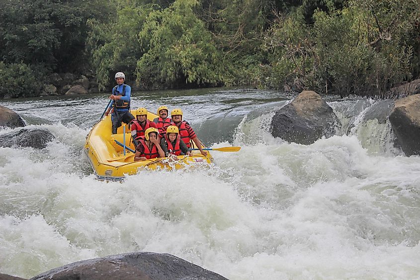Adventure river rafting in the ferocious waters of the Kaveri River