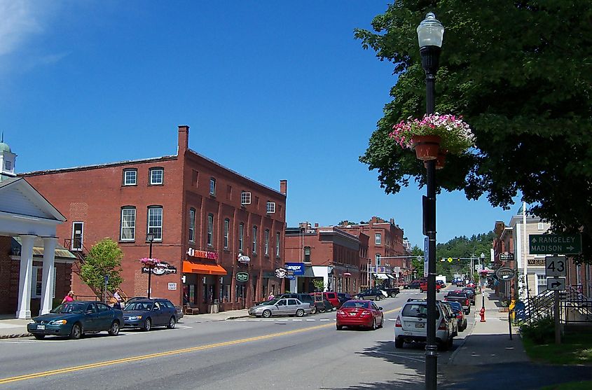View of downtown Farmington, Maine.